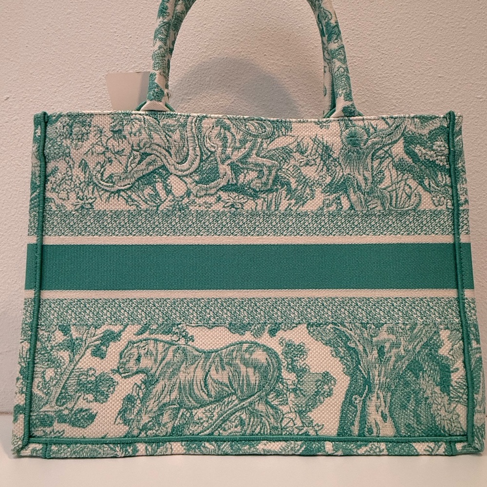 NEW 2024 Christian Dior Medium Jade Green Dioriviera Book Tote Handbag - Picture 3 of 11